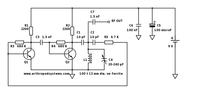 Franklin oscillator schematic.